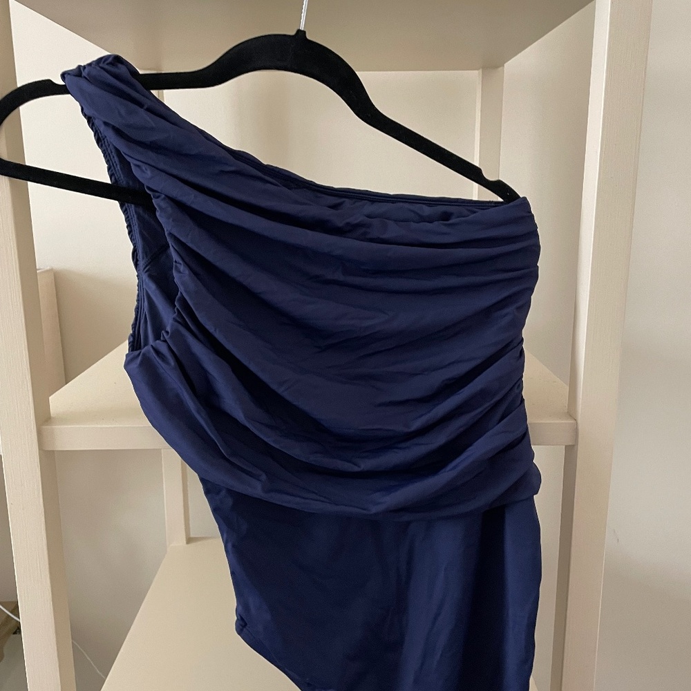 JCrew Ruched One Shoulder One Piece Swimsuit